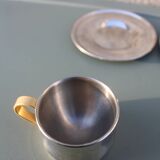 Service à expresso en inox double parois Made in Italy, Design 1970