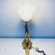 St Louis XVI wall light in solid gilded bronze + fluted glass tulip