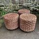 Coffee table and 3 rope stools from the 1970s.