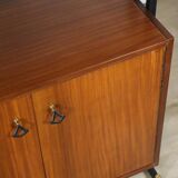 Vintage Italian bookcase in wood and metal, 1960