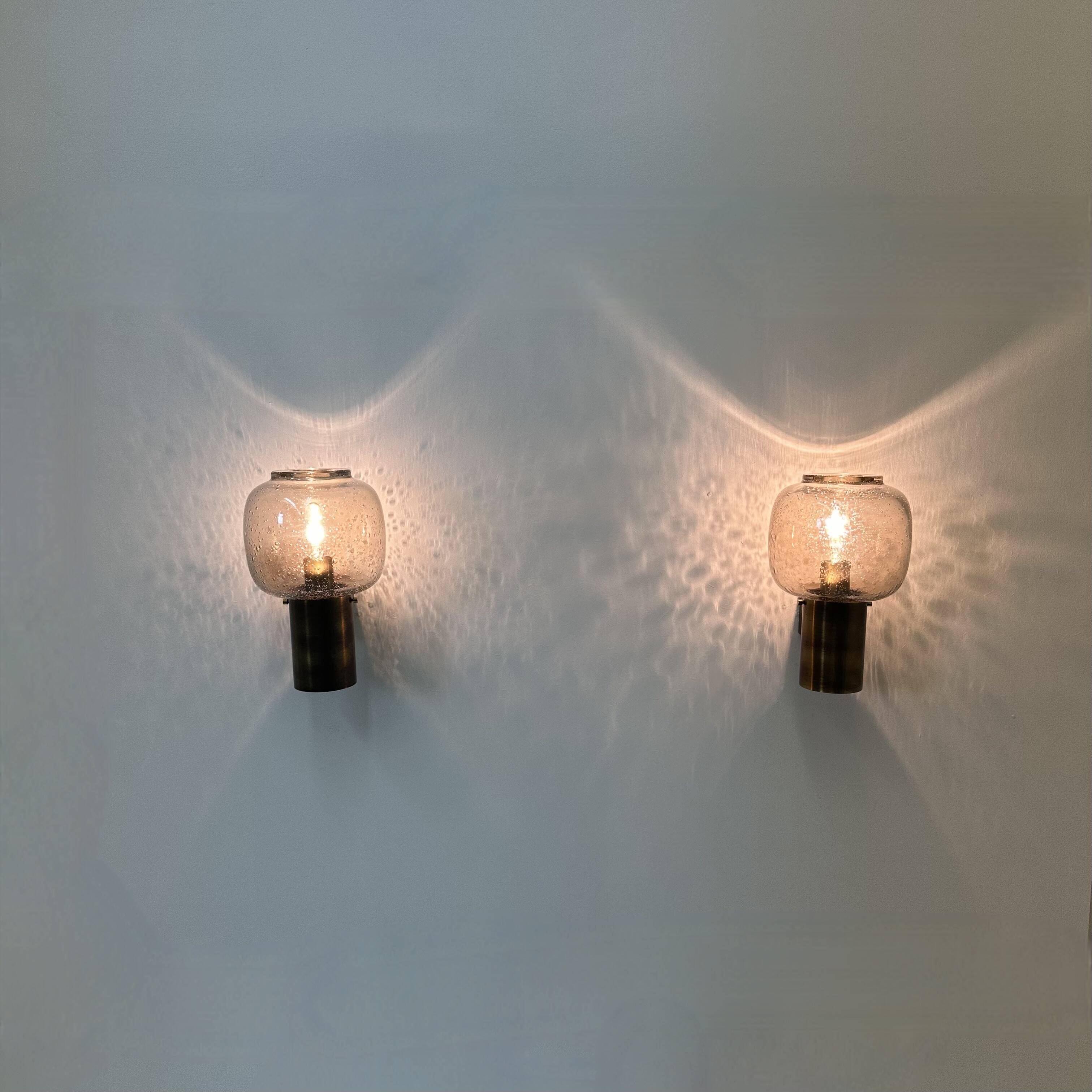 Limburg Glashutte wall lamps , 1970s