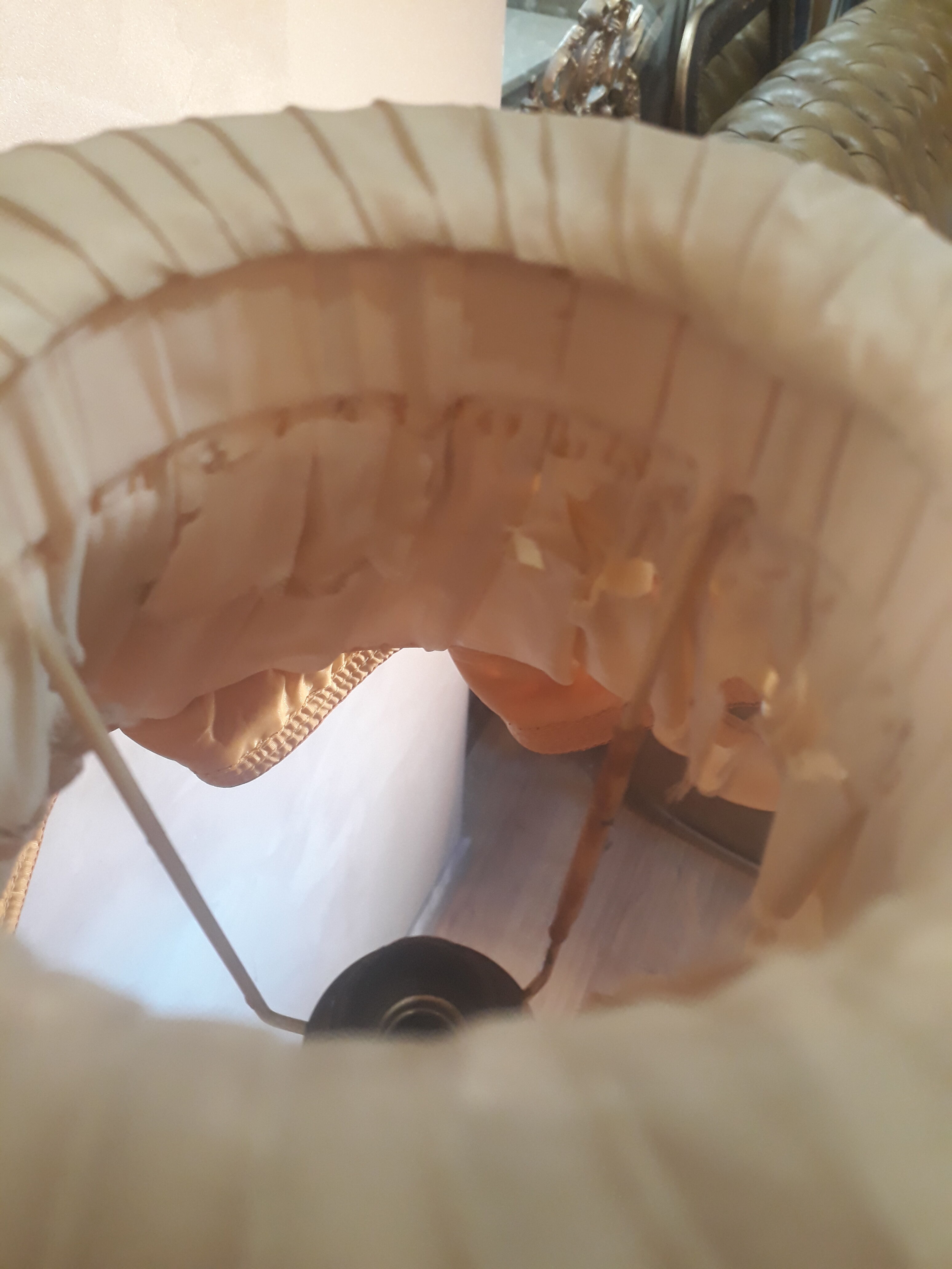 Turned wood lamp and lampshade 1930 fabrics and gallon