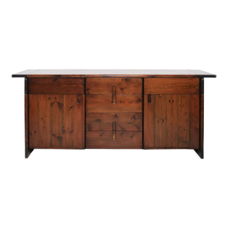 Sideboard in solid stained pine design by Silvio Copolla