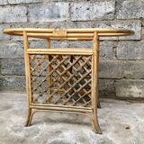Glass and rattan dining table