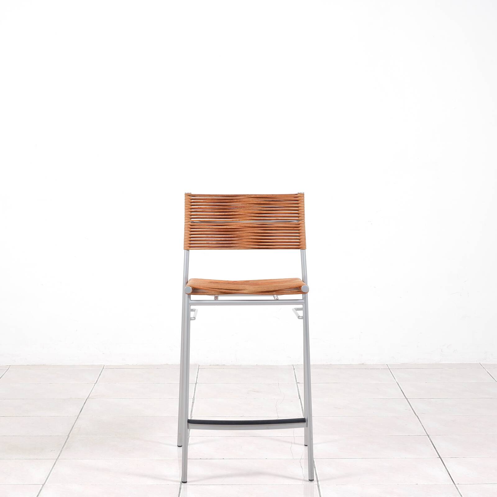 „Miss B“ steel lacquered aluminium bar stool by Tito Agnoli