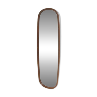 Miroir scandinave en teck, 120x38cm, Suède, 1960