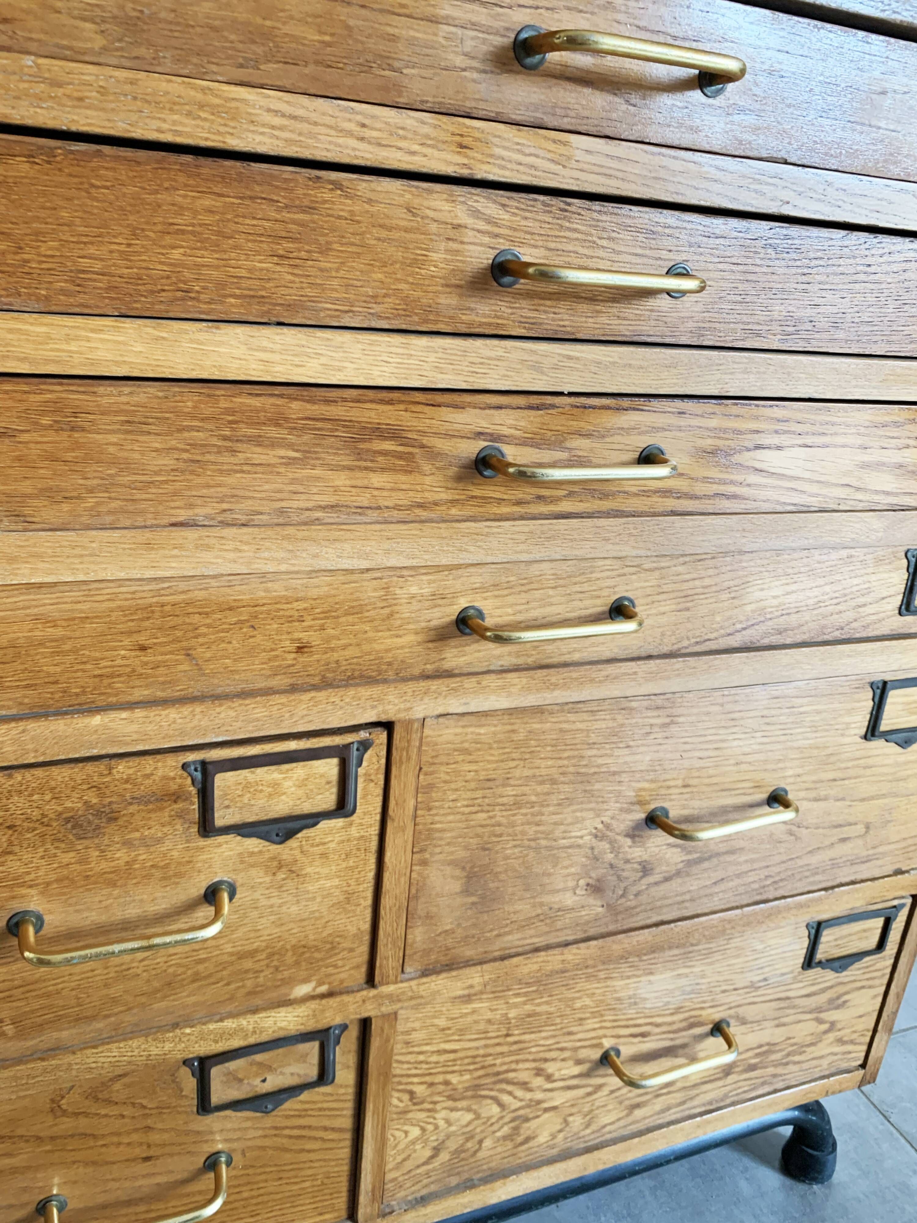 Vintage printer or schoolmaster workshop furniture from the 50s