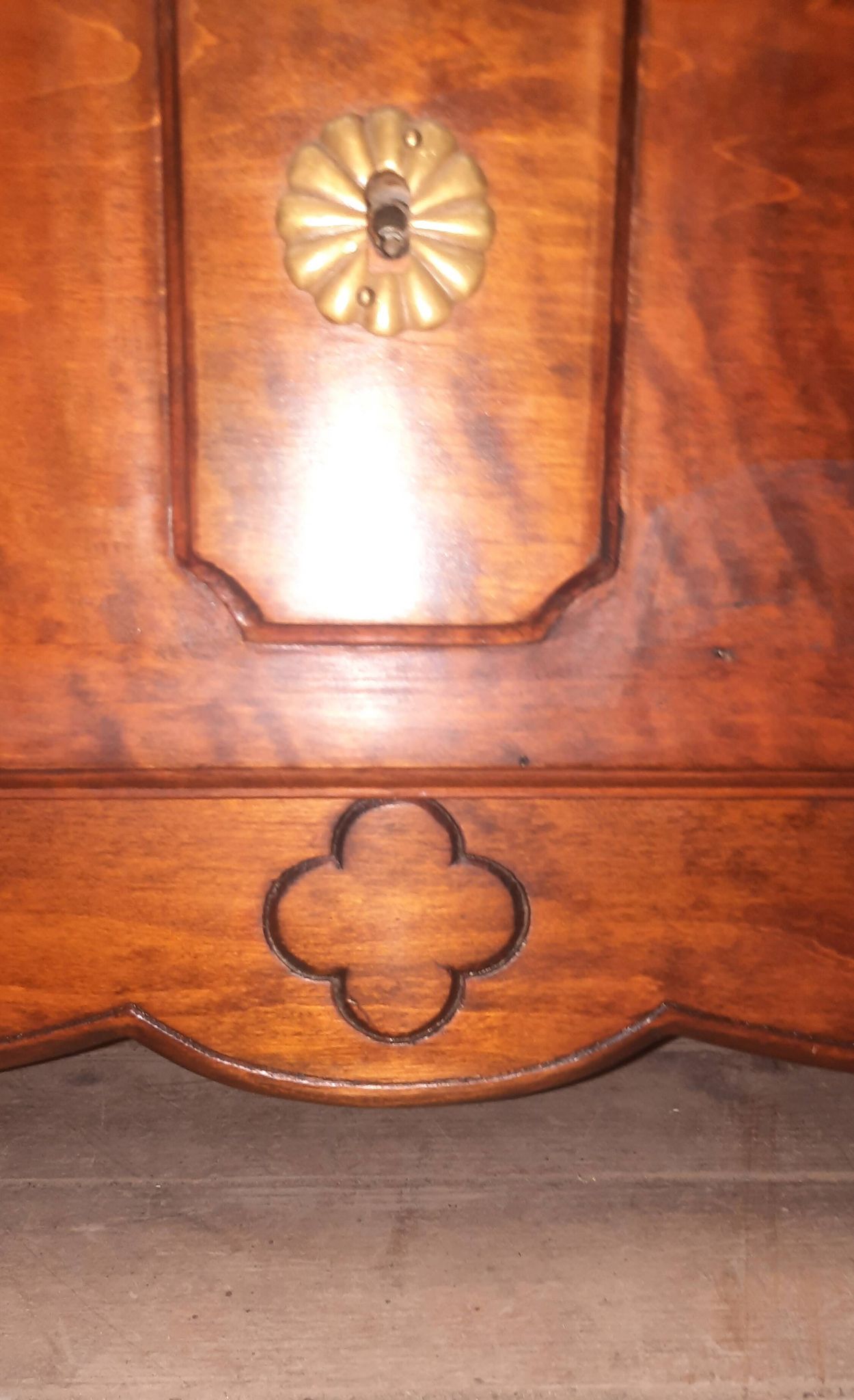 Louis XIV style commode in natural wood