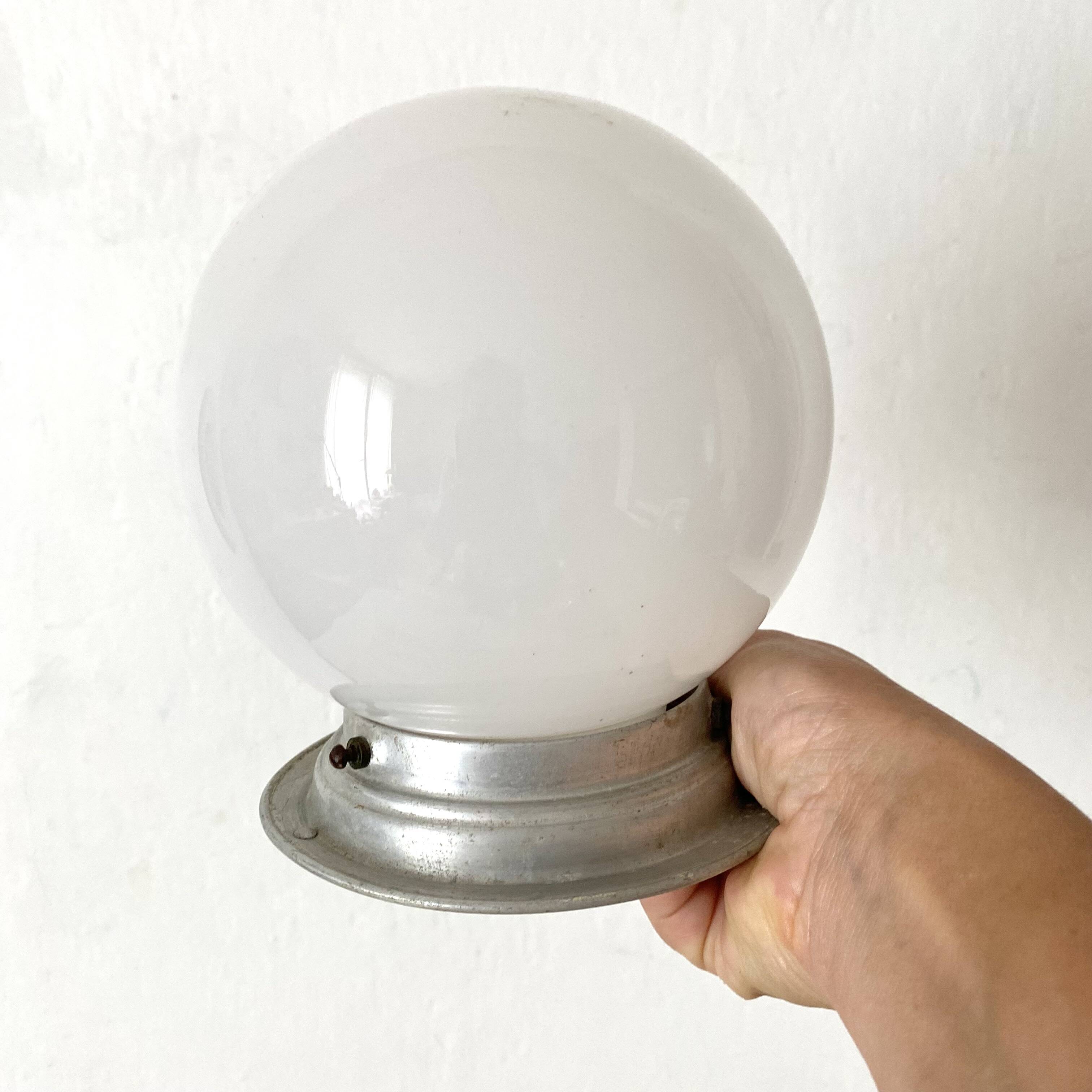 Art Deco opaline ball ceiling light 14 cm