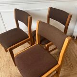 Lot de 6 chaises en orme et tweed Maison Regain