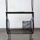 1960s metal and ceramic magazine and record rack