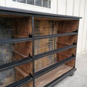 Grande commode vintage en bois, 2,40m, 12 tiroirs