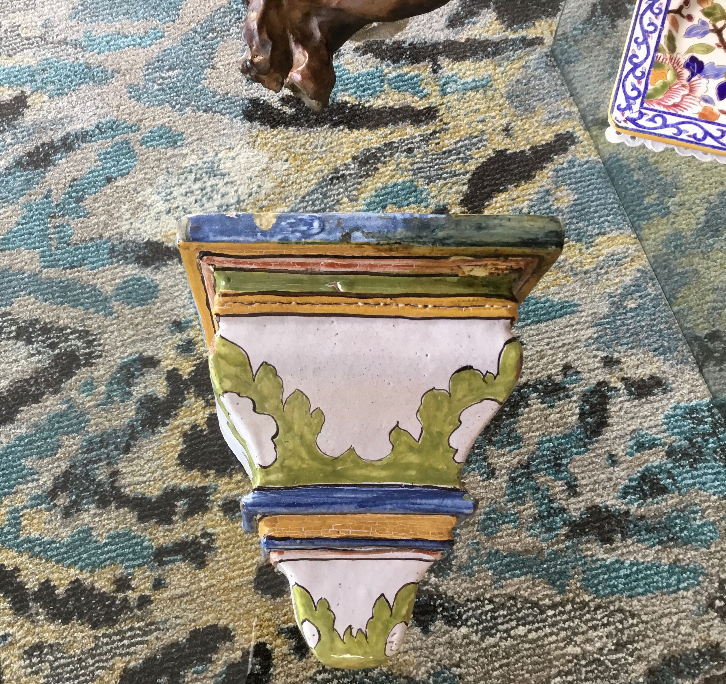 Rustic ceramic wall console