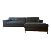 Canapé d’angle en cuir noir – IKEA KRAMFORS – design intemporel