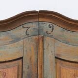 Armoire de mariée peinte d'art populaire 1792