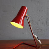 Vintage czechoslovakian red table lamp Drupol 21616, 1960s