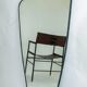 Mid-Century Irregular Shape Mirror with Hammered Brass Frame