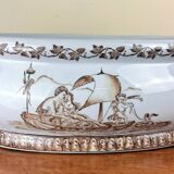 Château de Toussicourt: very important centerpiece planter in enamelled earthenware