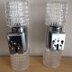 Pair of 70 years double wall light in chrome and glass