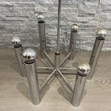 Lustre moderniste inox chrome 1970