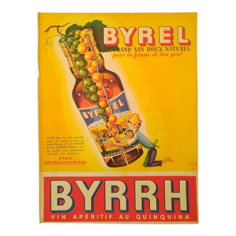 An advertising wine paper aperitif Byrel
