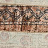 2x8 Short Blue Beige Vintage Runner Rug, 58x250Cm