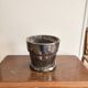Vintage Red Black Metallic Terracotta Flower Pot