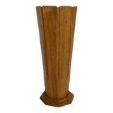 Large octagonal wooden vase