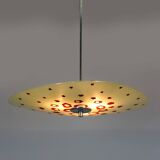 Large Vintage Czechoslovakian Opaline Glass Pendant Lights, 1970s, Set of 2
