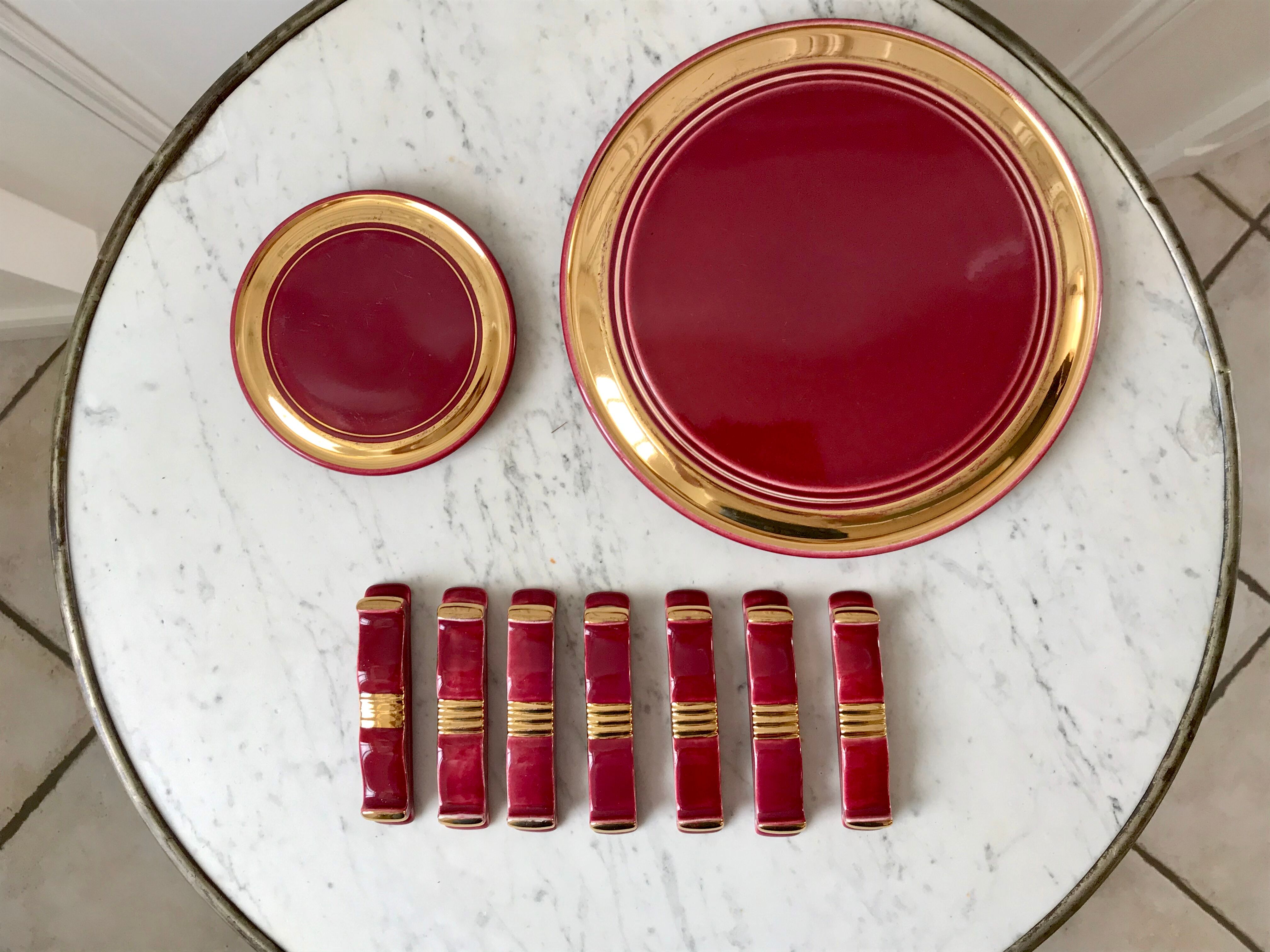 Art Deco set wine lees color 30s