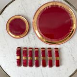 Art Deco set wine lees color 30s