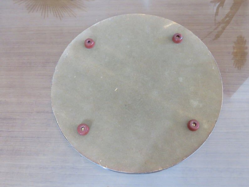 40s 50s chrome brass mirror tray