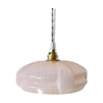 Suspension globe opaline rose pâle