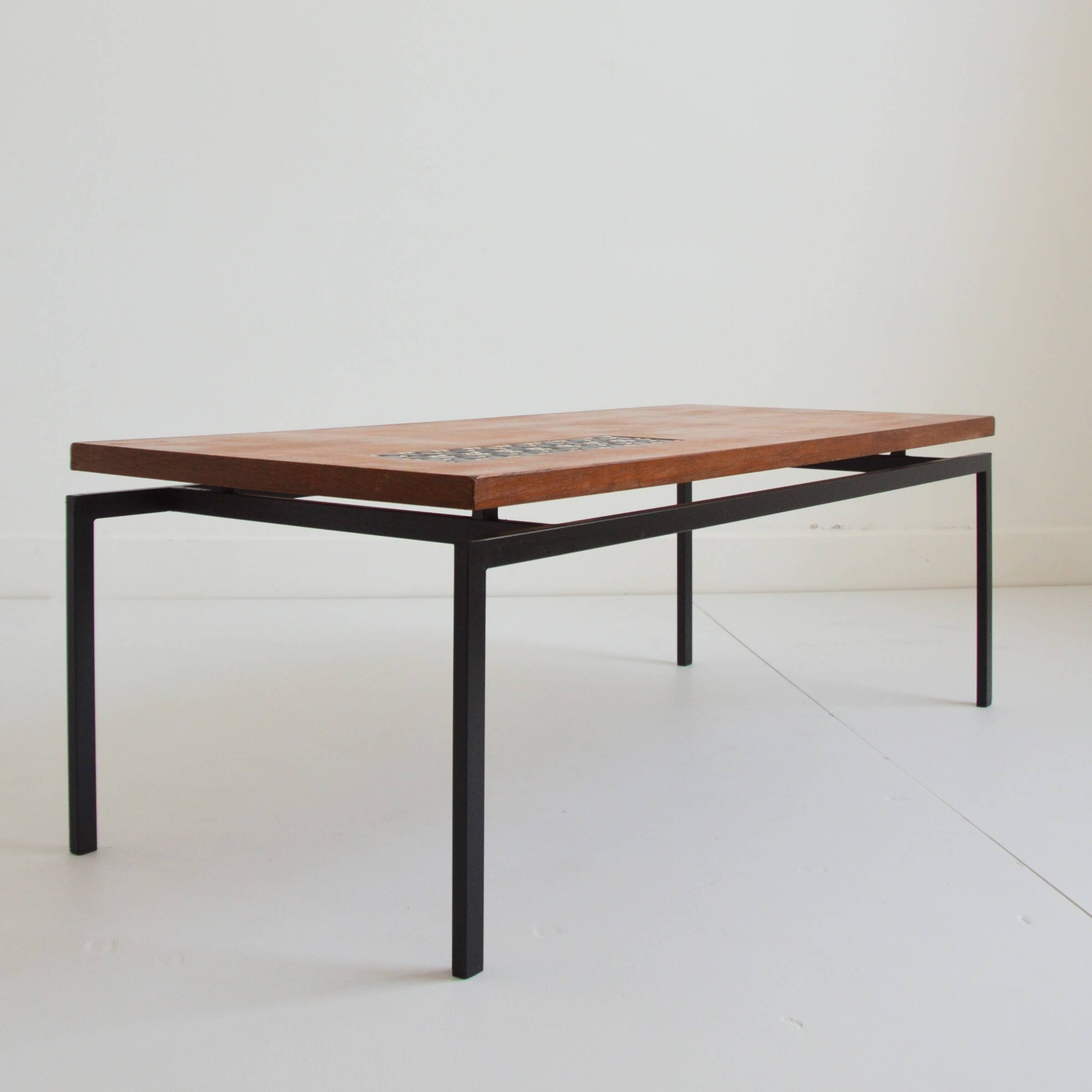 Table basse moderniste scandinave 1950 vintage
