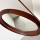 Mid Century solid teak wall mirror with a leather strap - Danish design