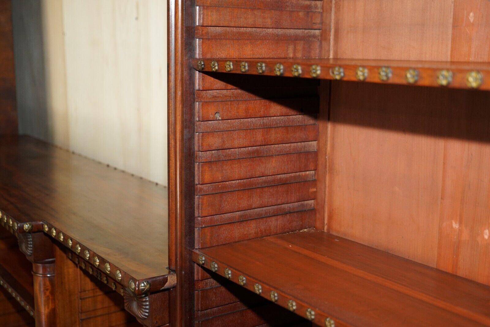 Antique library William IV 1830 3.5 m with brass gallery