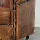 Sturdy set of vintage sheepskin club armchairs with a great appearance