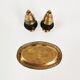 Brass and rosewood spice set, Denmark, 1950s