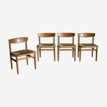 Lot de 4 chaises Borge Mogensen