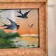 Painting Table Swallow Bird Flying Lake Sunset Lemonnier