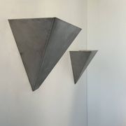 Pair of vintage wall lights, brushed metal, France 1970.
