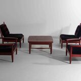 XL set of 8 mid-century lounge chairs, Belgium 1960s