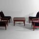 Ensemble XL de 8 chaises longues vintage, Belgique 1960