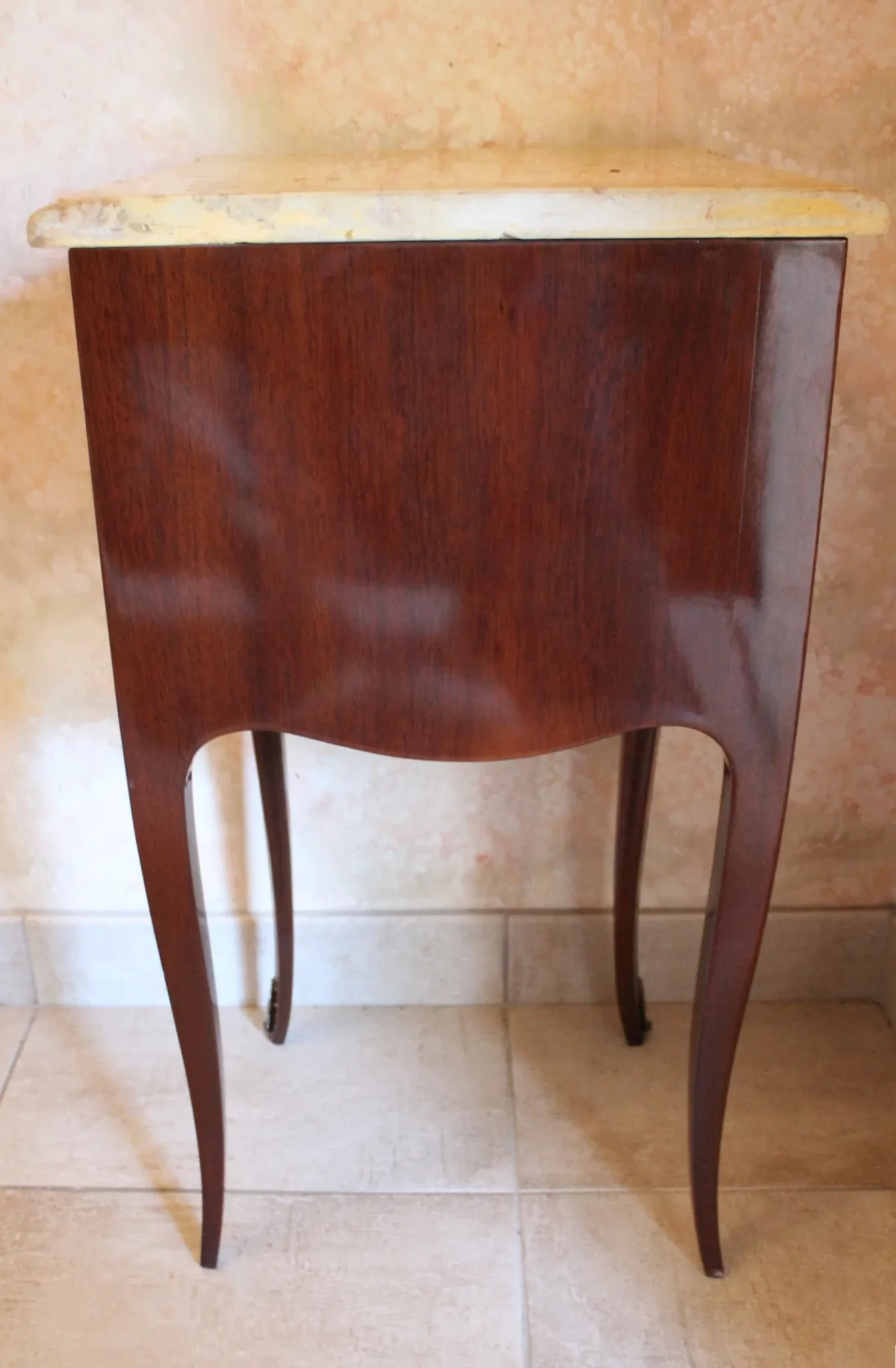 Louis XV style bedside table in marquetry rosewood