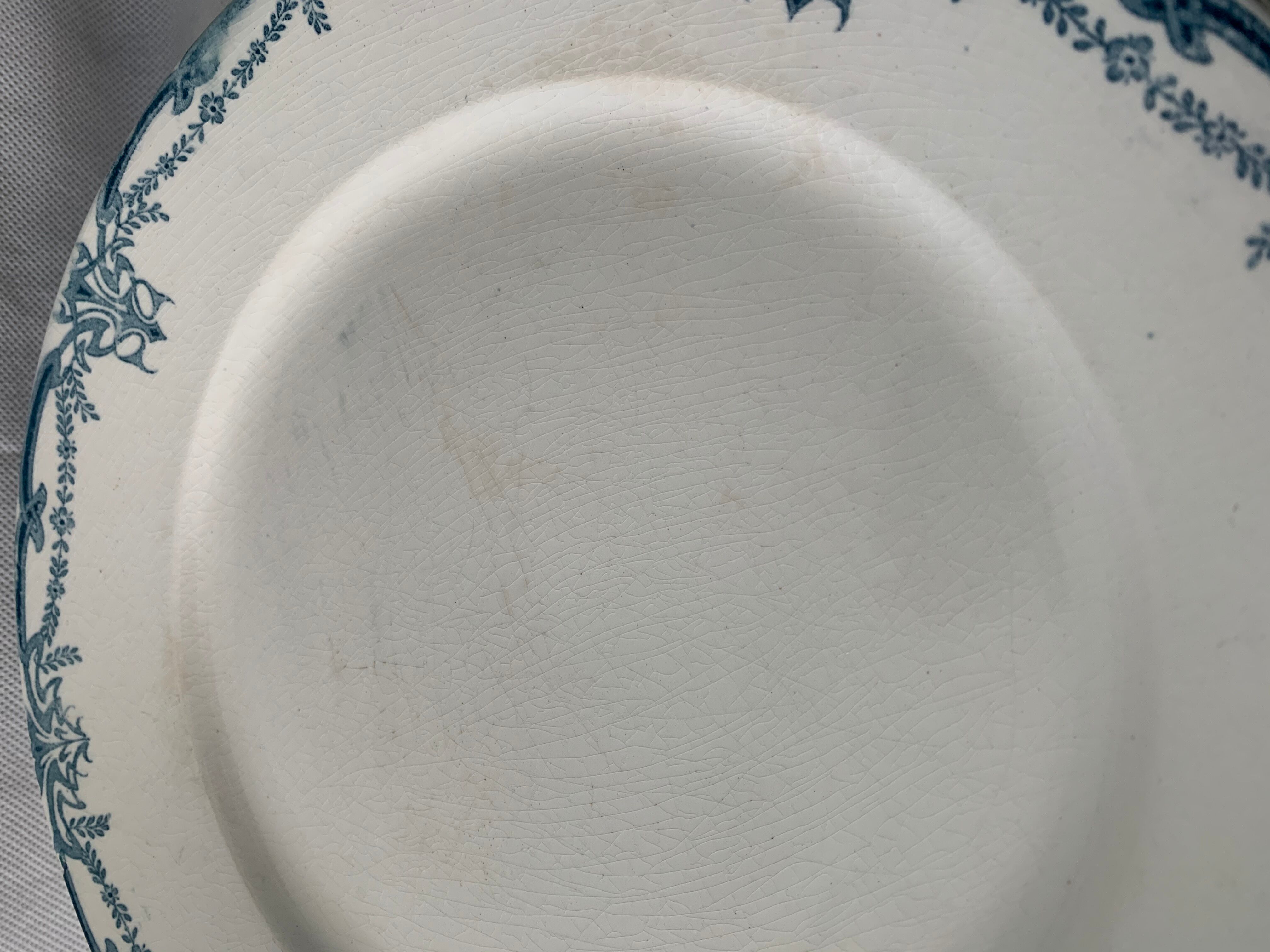 Service 20 plates and 3 dishes blue earthenware Vaucluse U-C Sarreguemines Digoin