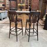 Pair of TON high stools and standing table