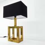 Cubic table lamp in brass 1980