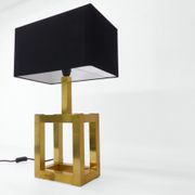 Lampe de table cubique en laiton 1980