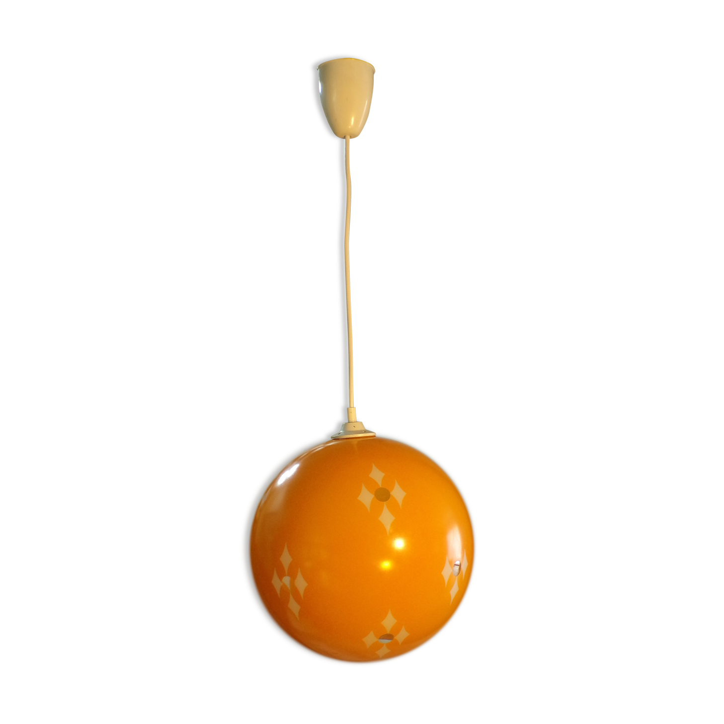 Suspension ball yellow glass 1970