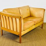 Vintage Scandinavian leather sofa Stoby 1960